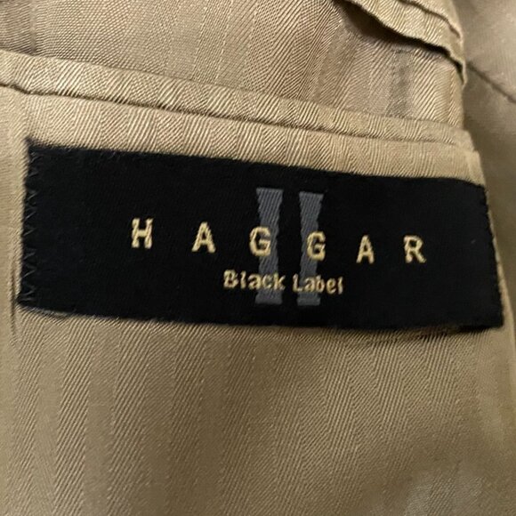 Haggar Mens Black Label Mens Blazer Jacket 44L Houndstooth Wool Blend Brown - Picture 3 of 14